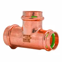 QUICKFITTING SUREPRESS Crimp Tee Fitting: 1 in CTS x 1/2 in CTS x 3/4 in CTS size, Copper (MPN SPWT312R)