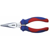 Needle Nose Plier: 2 in Max Jaw Opening, 6 3/8 in Overall Lg, 2 in Jaw Lg, 1/4 in Tip Wd, Serrated