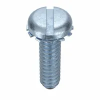 SEMS Screw: External Tooth, #6-32 Thread Size, 1/2 in Lg, Steel, Zinc-Plated, Pan, Slotted, 100 PK (MPN MSPEI0-600500-100P)