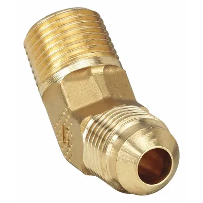 PARKER Flared Fitting Elbow: 3/8 in OD x 3/8 in Pipe Fitting Size, Flared/Threaded - Standard Brass 45-Degree Flare Tube Fittings