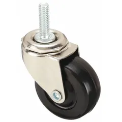 APPROVED VENDOR Threaded Stem Caster, Swivel, Rubber, 2 in Wheel Dia., 7/8 in Wheel Wd, 5/16"-18 Thread, 75 lb Capacity