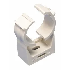 Clip clamp for securing 1/4 in copper tube or tubing up to 7/16 in max OD. Made from polycarbonate/polyester. Load capacity 33 lb. Used in HVAC, plumbing, and instrumentation piping systems.