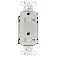 BRYANT Receptacle: Decorator Duplex, 5-20, Gray, 125V AC, 20 A, 2 Pole / 3 Wire (MPN DRS20GRYTR)