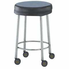 This ESD-Safe vinyl lab stool features a 15-inch square seat and a fixed 23-inch height. It includes a steel base and foot support for stability. Suitable for static-sensitive environments such as electronics assembly, cleanrooms, and laboratories.