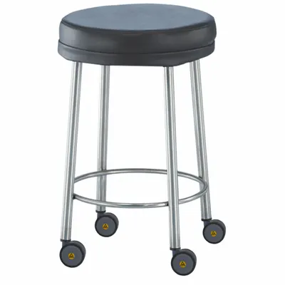 BLICKMAN Stool: Vinyl, Ht Range 23 in to 23 in, 15 in Seat Wd, 15 in Seat Dp, 0 Glides - Vinyl Lab Stools
