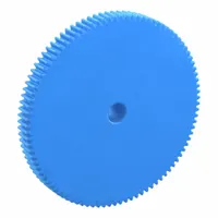 Metric spur gear with standard hub, module m 1, 95 teeth, 10 mm bore diameter, 20° pressure angle. Made from MC901 nylon with plain bore, JIS N9 precision class (JIS B1702-1:1998), gear shape S1. Used in power transmission and motion control for light-duty drives, packaging machinery, and conveyor systems