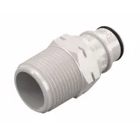 Quick Connection Coupling: Straight, 3/4 in Pipe Size, Quick-Disconnect Coupler x BSPT, Polysulfone (MPN HFCD241235BSPT)