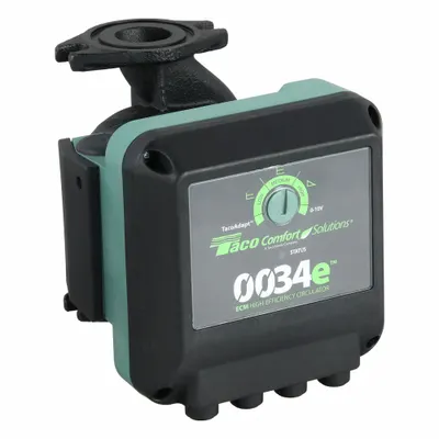 TACO Hydronic Circulating Pump: 3/13 hp HP, 230V AC, Cast Iron, Variable, 50 gpm - General-Purpose Inline Circulator Pumps