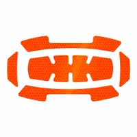 Hard Hat Label: 8 in Ht, 4 in Wd, Diamond-Grade Retroreflective, Reflective, Polypropylene, Orange (MPN 48-73-4602)