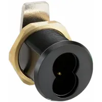 Cam Lock: Interchangeable Core Keyed Cam Lock, Chrome-Plated, Clockwise Unlock (MPN G085064)