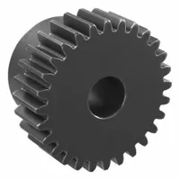 Spur Gear: Module m 1, 28 Teeth, 8 mm Bore Dia, Black Oxide Coated Carbon Steel, 20° Pressure Angle (MPN SS1-28)