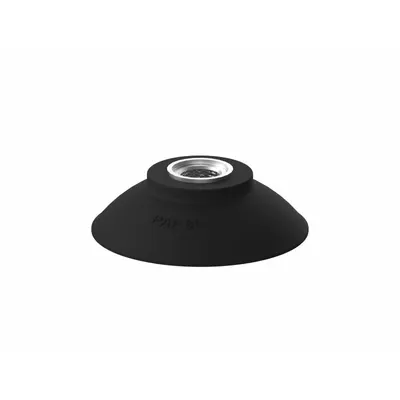 PIAB Vacuum Pad Assembly: Flat, G1/4 in, 80 mm Pad Dia, Nitrile/PVC, Black, 60A - Flat Type Automotive Industry Vacuum Pad Assemblies