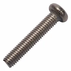 Pan head machine screw with Phillips drive, made from Grade 2 titanium with a plain finish. Thread size M3x0.50, 16 mm length, #1 drive size. Suitable for general industrial fastening applications where corrosion resistance and reduced weight are required.
