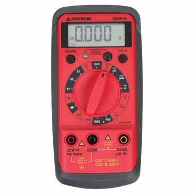 AMPROBE Digital Multimeter: Avg, CAT II 600V/CAT III 300V - Standard Feature Multimeters