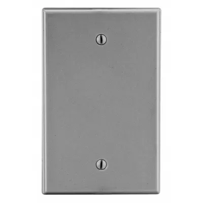HUBBELL Wall Plate: Blank, 1 Gang, Gray - General Purpose Wall Plates