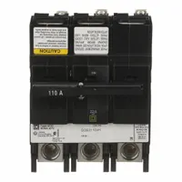SQUARE D Miniature Circuit Breaker: 110 A, 120/240V AC, Three Phase, 22kA at 120/240V AC, 3 Poles (MPN QOB3110VH)