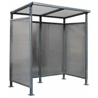 Smoking Shelter: Unassembled, 3 Sides, 77 in x 44 in x 84 in, Steel, Clear