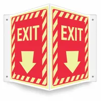 Safety Sign: PETG, Mounting Holes Sign Mounting, 12 in x 14 in Nominal Sign Size, Glow In The Dark (MPN 480Y64)