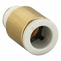 SMC Push-Fit Adapter Fitting: 8 mm OD x 1/8 in Pipe Size, Push-to-Connect x BSPT, Brass, White (MPN KQ2S08-01AS)
