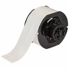 This precut label roll is designed for wrapping around wires, cables, and small cylindrical surfaces. The self-extinguishing vinyl material provides safety in environments where fire risk is a concern. Each roll contains 500 clear matte labels measuring 6 inches by 1 inch. Compatible with Brady i3300 printer series and requires B30-R4300 ribbon.
