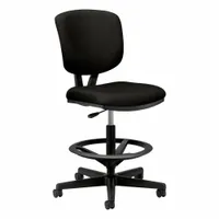 HON Drafting Chair: Volt, Black, Fabric Material, Armless Arm, 19 in Seat Wd, 20 in Seat Dp (MPN H5705.GA10.T)