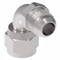 Hydraulic Hose Adapter: 3/8 in x 3/8 in Fitting Size, Male x Female, JIC x JIC, Swivel, 90° Elbow (MPN 500454-6S)