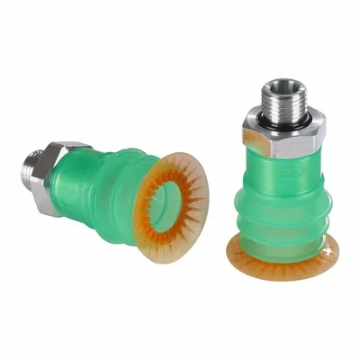 SCHMALZ Vacuum Pad Assembly: Multi-Bellows, 3.5 Folds, G1/8 in Vacuum Port, 33.5 mm Pad Dia - Multi-Bellows Type Food-Safe Vacuum Pad Assemblies