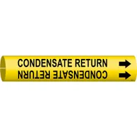 Pipe Marker: Condensate Return, Yellow, Black, Fits 3/4 to 1 3/8 in Pipe O.D., 1 Pipe Markers (MPN 4037-A)