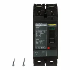 The SQUARE D HDL26040 is a 40 A H-Frame molded case circuit breaker with a 25kA interrupting rating at 240V AC. It features fixed mounting and line/load lug terminations for secure wiring. This HD-series breaker provides overcurrent protection in industrial electrical distribution systems, such as panelboards and switchboards.