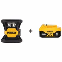 DEWALT Laser: Red Beam, Horizontal, ±1/16 in @ 100 ft, Electronic Self-Leveling, 2 Dots, Included (MPN DW079LR/DCB205)