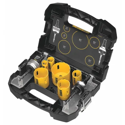 DEWALT Hole Saw Kit: 9 Pieces, 1 3/4 in Max. Cutting Dp, Bi-Metal - Multi-Material-Cutting Hole Saw Kits