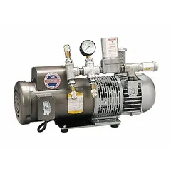 The Allegro 9832 OBAC ambient air pump delivers 0 to 20 cfm of airflow at 0 to 15 psi, powered by a 1 1/2 hp motor. It supports up to three respirators and uses OBAC fittings. This pump is used to supply breathable air in industrial settings such as painting, chemical handling, and confined-space work.