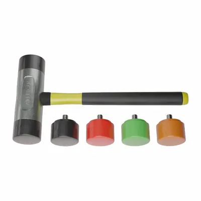 AMERICAN Replaceable Tip Hammer: Urethane, 2 lb Head Wt, 2 in Tip Dia, 14 1/2 in Overall Lg - Rubber-Tip Hammers