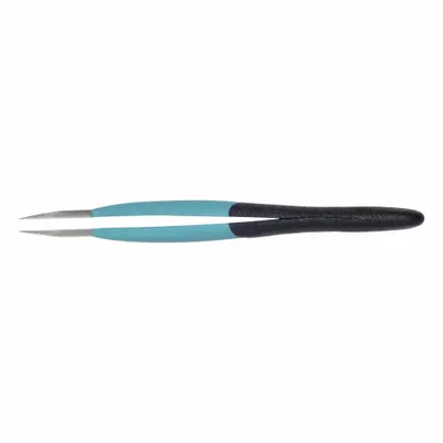 EREM Ergonomic Precision Tweezers: Stainless Steel, Point, Straight Tip - ESD-Safe Tweezers