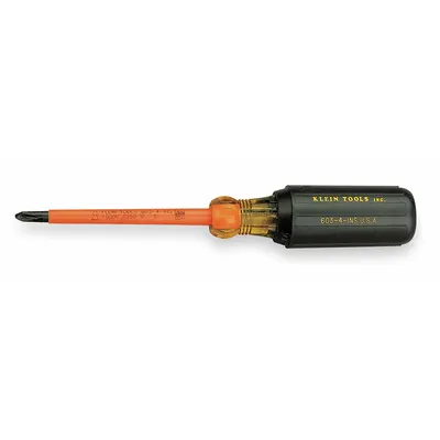 KLEIN TOOLS Insulated Phillips Screwdriver: Long Lg, Not ESD Safe, Not Tether Capable - Insulated Phillips Screwdrivers