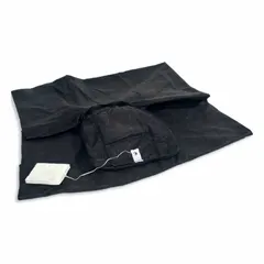 This frameless insert street drain filter captures sediment from stormwater runoff. It measures 48 inches long by 36 inches wide by 18 inches high and includes a 4-foot tether for secure placement. Suitable for use in drainage systems to prevent debris and silt from entering waterways.