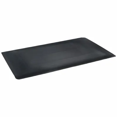 NOTRAX Antifatigue Mat: Ribbed, 3 ft x 5 ft, 1 in Thick, Black, Vinyl over PVC Foam - Wear-Resistant Antifatigue Mats