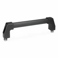 JW WINCO Pull Handle: Threaded Holes, Front-Mount, 39.37 in Mounting Hole Center to Center, Black (MPN 667-30-1000-SW)