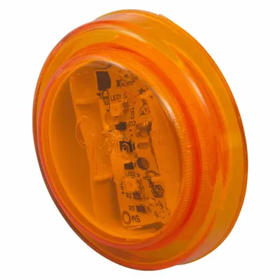 GROTE Clearance Marker Lamp: Clearance Light, LED, Round, Amber, Bracket/Grommet - Clearance Lights