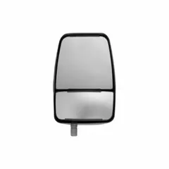 Flat replacement head for rectangular vehicle mirrors. Designed for right-side mirror assemblies on trucks, vans, and commercial vehicles. Includes replacement head only.