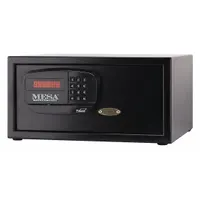 This hotel safe features a 1.2 cu ft capacity steel body with a digital combination lock. It is tamper resistant and powered by AA alkaline batteries. Not fire rated. Suitable for securing valuables in guest rooms and similar hospitality settings