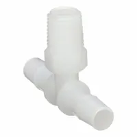 Barbed Tee: Barbed/Threaded, 3/8 in ID x 3/8 in ID x 1/4 in Pipe Fitting Size, HDPE, 10 PK (MPN T4-6HDPE)