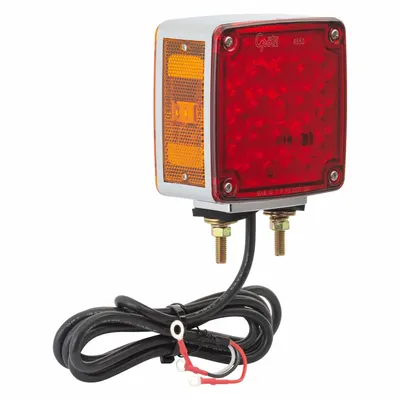 GROTE Stop/Turn/Tail Light: LED, Stop, Turn, and Tail Combo Light, Amber/Red - Stop, Turn & Tail Combination Lights