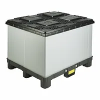 ORBIS Bulk Container: 48 in x 40 in x 27 in, Stacking Capable, 1,200 lb Load Capacity, Rectangular (MPN OPTE4048-27)