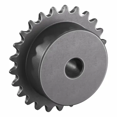 TSUBAKI Sprocket: One-Sided Hub, For Single Strands, 25, 25 Teeth, 1.995 in Pitch Dia - Size 25 Plain-Bore Roller Chain Sprockets