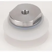 SMC Vacuum Pad Assembly: Bellows, M16x1.50 Vacuum Port, 100 mm Pad Dia, Food Grade Silicone Rubber (MPN ZPT100HBS-B16)