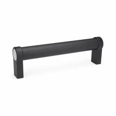 JW WINCO Pull Handle: Threaded Holes, Rear-Mount, 23.62 in Mounting Hole Center to Center - Load-Rated Straight-Leg Tubular Pull Handles