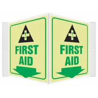 Safety Sign: PETG, Mounting Holes Sign Mounting, 6 in x 8 1/2 in Nominal Sign Size, Glow In The Dark (MPN 480Y32)