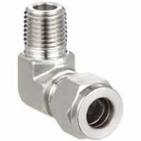 HAM-LET Compression Fitting Elbow: 1/2 in OD x 3/8 in Pipe Fitting Size, Compression x MNPT (MPN 769L SS 1/2 X 3/8)