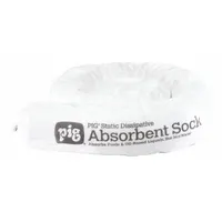 PIG Sorbent Sock: 3 in Dia, 4 ft Lg, 1 gal, No Connector, White, 12 PK (MPN SKM700)